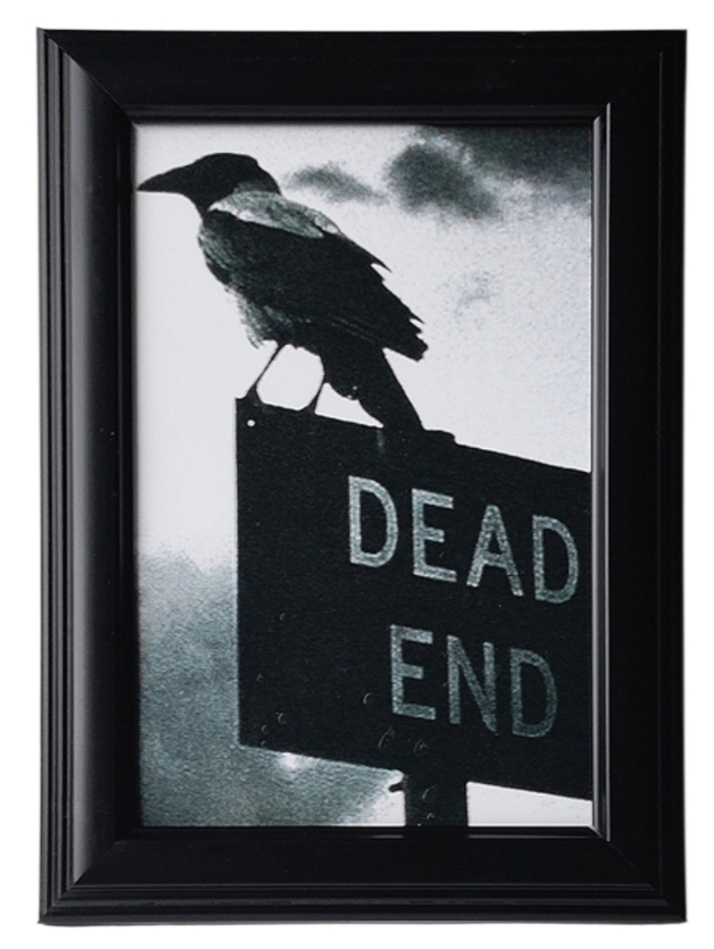 Dead dead Street road framed photo print of black raven on sign gothic Halloween